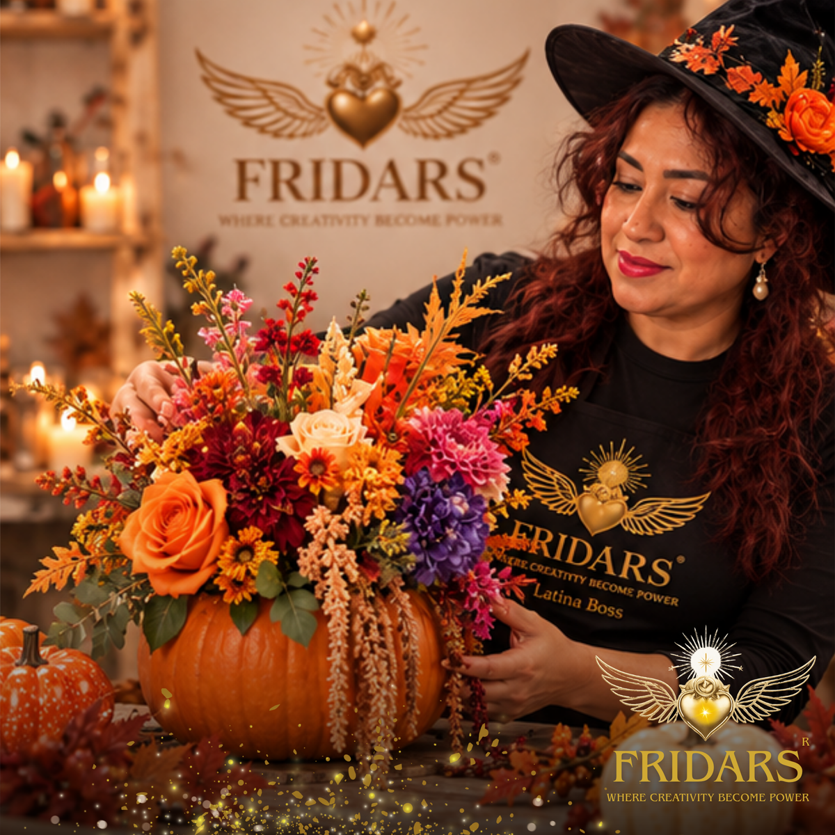 Arreglo floral en calabaza | Clase magistral de la colección de otoño