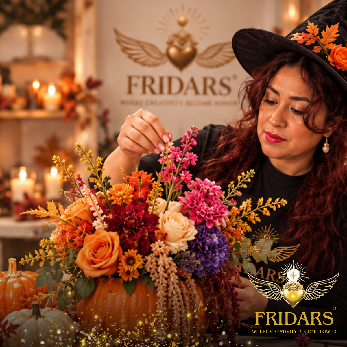 Arreglo floral en calabaza | Clase magistral de la colección de otoño